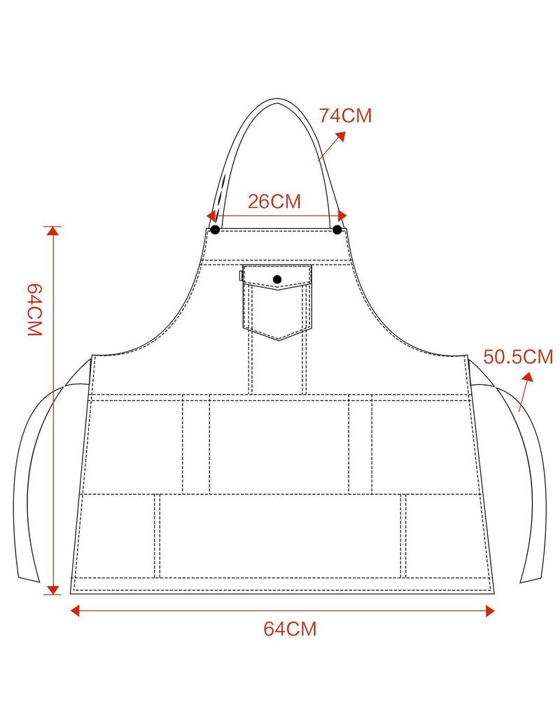 VANTOO Grilling Barbecue Denim Apron with Pockets and Adjustable Neck Strap - Grill Parts America