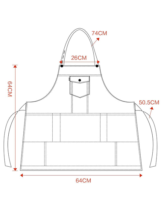 VANTOO Grilling Barbecue Denim Apron with Pockets and Adjustable Neck Strap - Grill Parts America