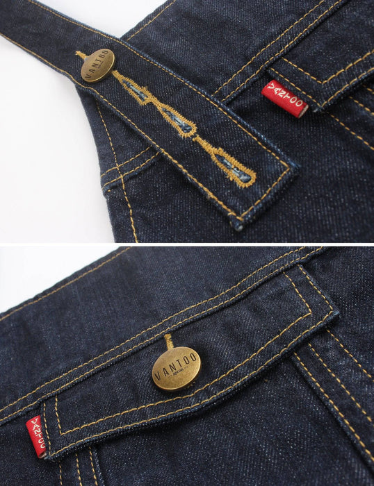 VANTOO Grilling Barbecue Denim Apron with Pockets and Adjustable Neck Strap - Grill Parts America