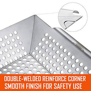 3 Pack Grill Baskets for Outdoor Grill, Heavy Duty Stainless Steel Vegetable Grill Basket - Grill Parts America