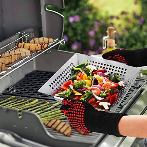 3 Pack Grill Baskets for Outdoor Grill, Heavy Duty Stainless Steel Vegetable Grill Basket - Grill Parts America
