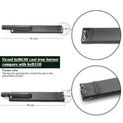 VICOOL 15 3/4 inches Cast Iron Pipe Burner Gas Grill hyB330 (3-Pack) Nexgrill - Grill Parts America