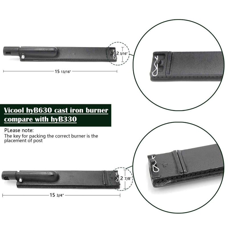 VICOOL 15 3/4 inches Cast Iron Pipe Burner Gas Grill hyB330 (3-Pack) Nexgrill - Grill Parts America