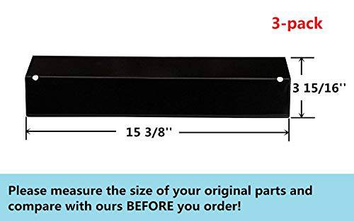 VICOOL 15 3/8 Inch Grill Replacement Parts for Brinkmann 810-3660-S, 810-2511-S, Porcelain Steel Heat Plate Heat Tent Shield for Uniflame, Aussie, Backyard Grill, hyJ231A (3-Pack) - Grill Parts America