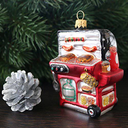 BBQ Gas Grill Food Chef Cooking Camping Travel Polish Glass Christmas Tree Ornament Souvenir - Grill Parts America