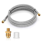 WADEO 12 FT Stainless Steel Propane Extension Hose with Both 3/8" Female Flare, Comes with 3/8" Flare M X 1/8" MNPT - Grill Parts America