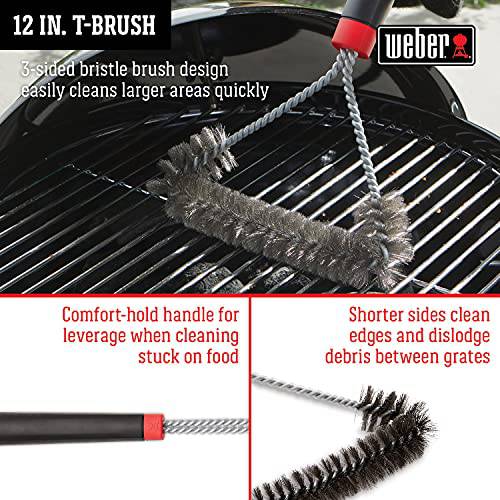 Weber 12" Three-Sided Grill Brush - Grill Parts America