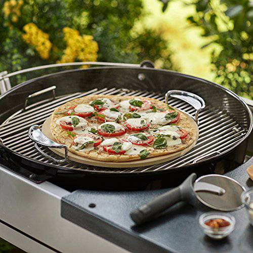 Weber 8836 Gourmet BBQ System Pizza Stone with Carry Rack - Grill Parts America