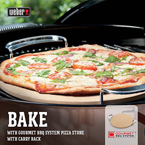 Weber 8836 Gourmet BBQ System Pizza Stone with Carry Rack - Grill Parts America