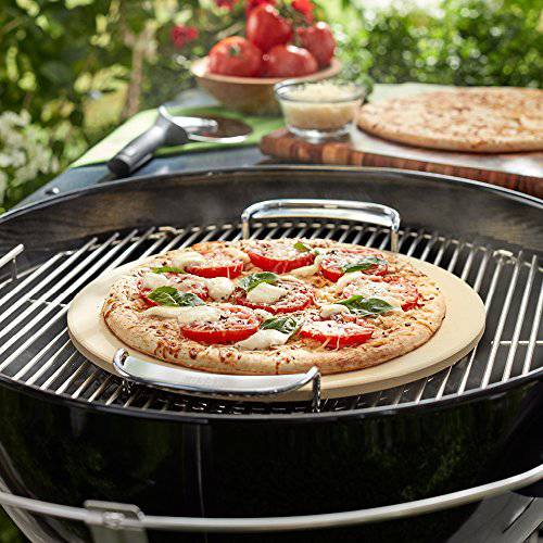 Weber 8836 Gourmet BBQ System Pizza Stone with Carry Rack - Grill Parts America