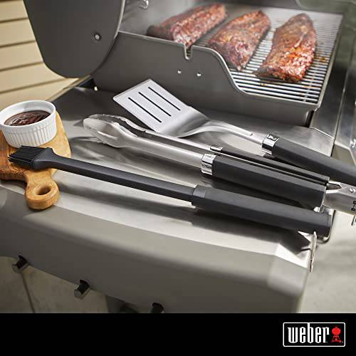Weber Precision 3-Piece Grilling Tool Set, Stainless Steel - Grill Parts America