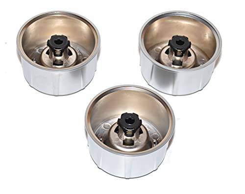 Weber 68845 3pk 2-1/2" Chrome Plated Control Knobs for Spirit 335 Model Years 2019+ (with Up Front Controls). - Grill Parts America