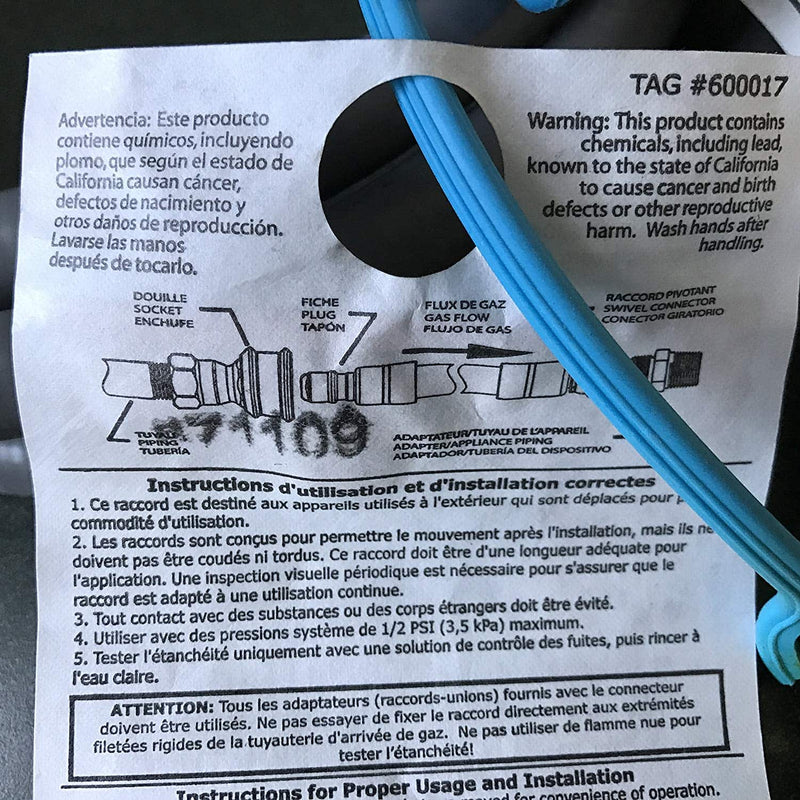 Weber #99263 10 Foot 3/8 Inch Natural Gas Hose Kit with 3/8 Quick Disconnect Fitting - Grill Parts America