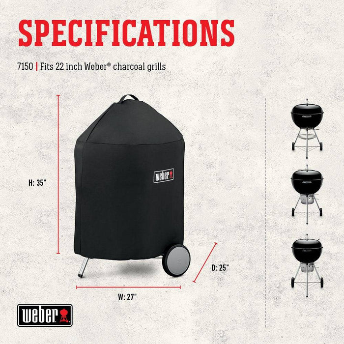 Weber 7150 Premium 22 inch Charcoal Grill Cover - Grill Parts America