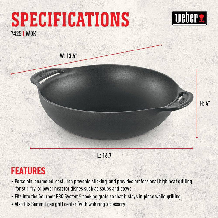 Weber 7425 Gourmet BBQ System Wok - Grill Parts America