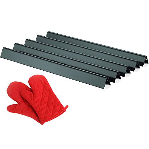 Weber 7534 Flavorizer Bars for Spirit 200/500 and Genesis Silver A Grills Bundle with Deco Essentials Pair of Red Heat Resistant Oven Mitt - Grill Parts America