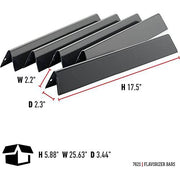 Weber 7621 Flavorizer Bar Set 300 Series Grills Gray Bundle with Deco Essentials Pair of Red Heat Resistant Oven Mitt - Grill Parts America