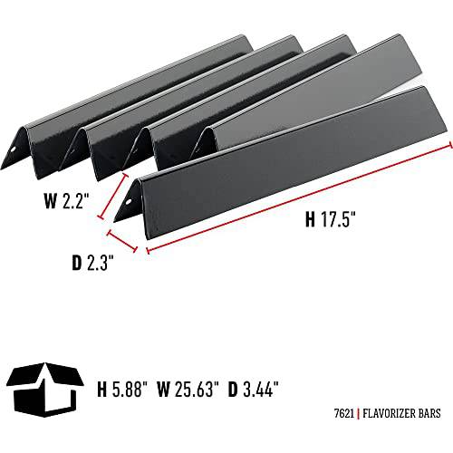 Weber 7621 Flavorizer Bar Set 300 Series Grills Gray Bundle with Deco Essentials Pair of Red Heat Resistant Oven Mitt - Grill Parts America