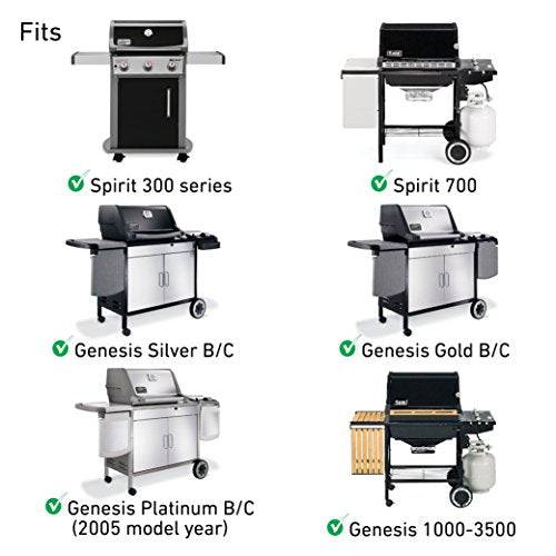 Weber 7638 Series Gas Grills (17.5 x 11.9 x 0.5) Porcelain-Enameled Cast Iron Cooking Grates for Spirit 300 - Grill Parts America