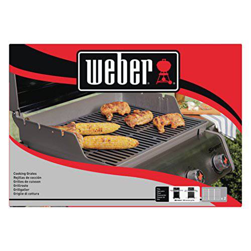 Weber 7638 Series Gas Grills (17.5 x 11.9 x 0.5) Porcelain-Enameled Cast Iron Cooking Grates for Spirit 300 - Grill Parts America
