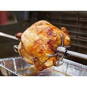 Weber 7652 Rotisserie for Weber Genesis II and Genesis II LX 200 / 300 Grills Bundle with Deco Essentials Pair of Red Heat Resistant Oven Mitt - Grill Parts America