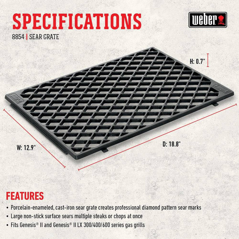 Weber 8854 Weber Genesis II Sear Grate - Grill Parts America