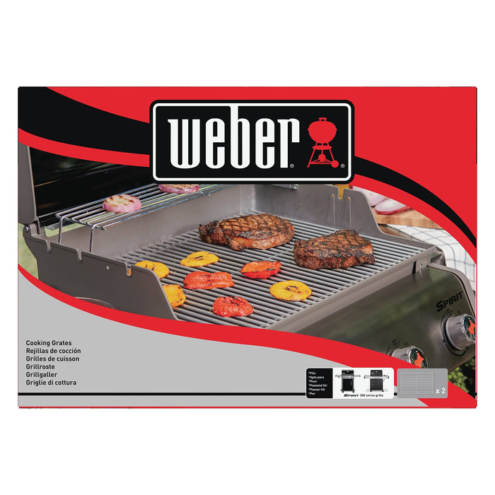 Weber-Stephen Products 7639 2pk Stainless Steel Cooking Grate (17.3 x 11.8 x 0.5) - Grill Parts America