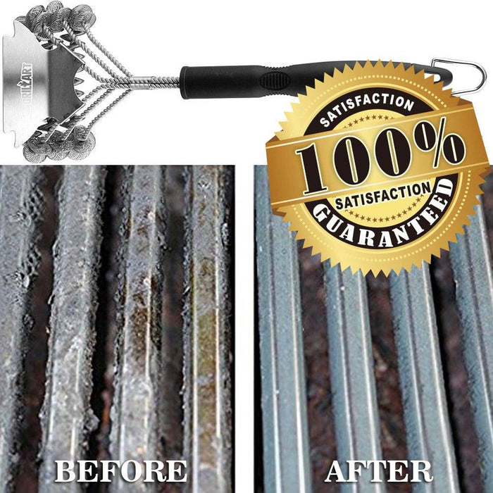 GRILLART Grill Brush Bristle Free - Safe BBQ Cleaning Grill Brush and Scraper - 18" Best Stainless Steel - Grill Parts America
