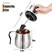 WEQUALITY 32oz Basting Pot with 2 Replaceable Basting Brush Set - Grill Parts America