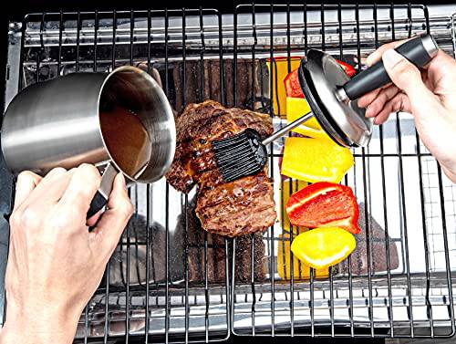 WEQUALITY 32oz Basting Pot with 2 Replaceable Basting Brush Set - Grill Parts America