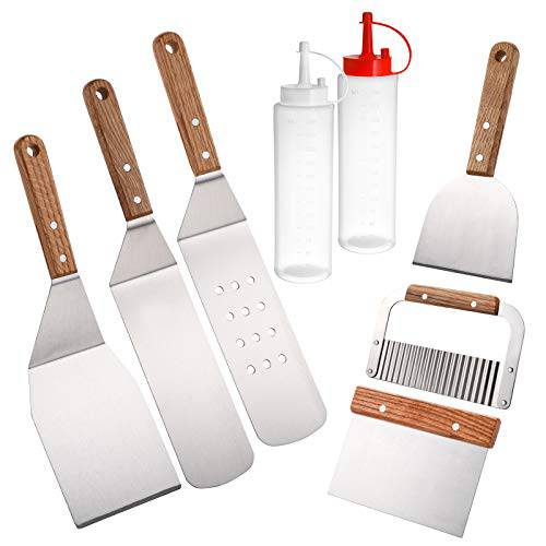 WUWEOT 8 Pack Professional Griddle Accessories Kit, Flat Top Griddle Spatulas Tool Kit with Heat-Resistant Handles - Grill Parts America