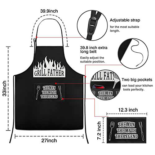 XAIVEZL Father's Day Aprons for Men Birthday Gifts for Men Unique Funny  Gifts for Husband Dad Boyfriend Grilling BBQ Grill