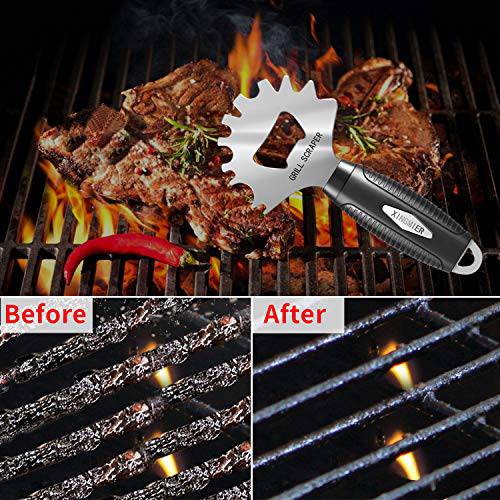 XIANGMIER Stainless Steel BBQ Grill Scraper- Grill Grate Cleaner- - Grill Parts America