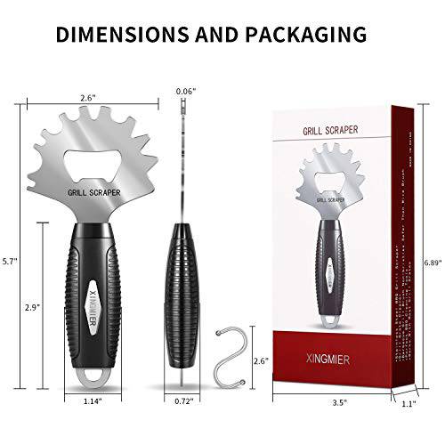 XIANGMIER Stainless Steel BBQ Grill Scraper- Grill Grate Cleaner- - Grill Parts America