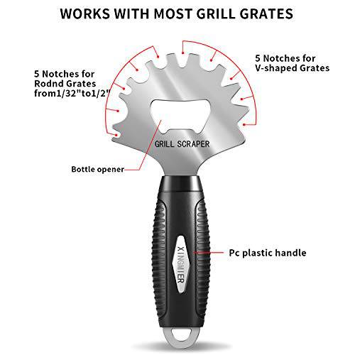 XIANGMIER Stainless Steel BBQ Grill Scraper- Grill Grate Cleaner- - Grill Parts America
