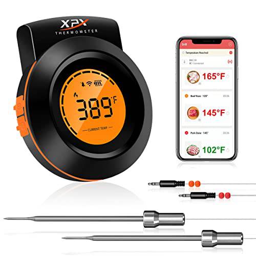 XPX Bluetooth Digital Charcoal Grill Thermometer, Smart Alarm
