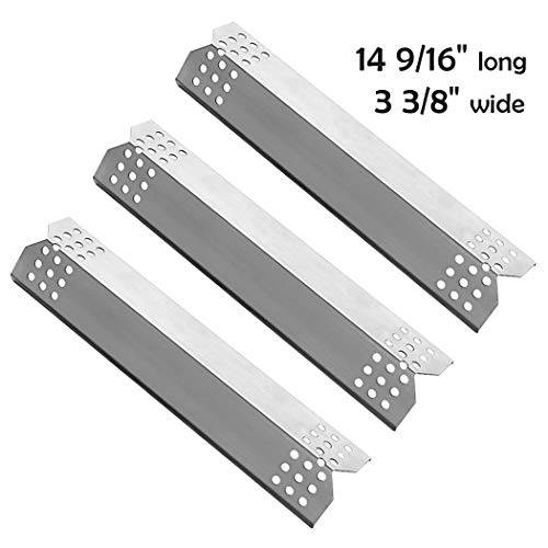 YIHAM KS708 Stainless Steel Grill Heat Plate Shield Tent, Burner Cover Flame Tamer, Gas Grill Replacement Parts, 14 9/16 inch x 3 3/8 inch, Set of 3 - Grill Parts America