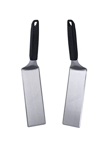 Blackstone 5464 Griddle Tool Kit Outdoor Indoor Grill BBQ Utensils Cooking Accessories-Heat Resistant– 2 Long Spatulas, 2 Angled Scraper Classic Tong, 1 (32oz) Squeeze Bottle, Black, Silver, White - Grill Parts America
