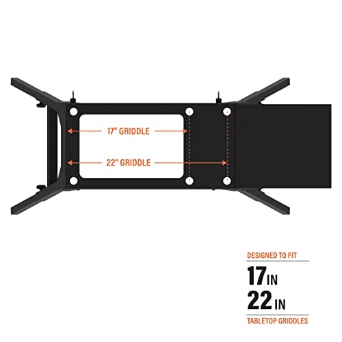 Blackstone Universal Griddle Stand with Adjustable Leg and Side Shelf - Made to fit 17” or 22” Propane Table Top – Perfect Take Along Grill Accessories for Outdoor Cooking Camping (Black) - Grill Parts America