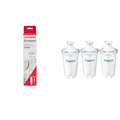 Frigidaire WF3CB Puresource3 Refrigerator Water Filter , White & Brita Standard Water Filter, Standard Replacement Filters for Pitchers and Dispensers, BPA Free, 3 Count - Grill Parts America