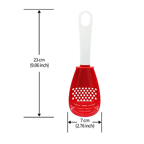 Ouboda 6 in 1 Multifunctional cooking gadgets, 356°F Heat Resistant kitchen gadgets, Egg Separator, Cooking, Draining, Mashing, Grating, Cooking spoon red - Grill Parts America