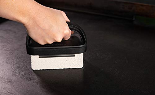 Blackstone 5060 Grill & Griddle Kit 8 Pieces Premium Flat Top Grill Accessories Cleaner Tool Set-1 Stainless Steel 6" Scraper, 3 Scouring Pads, 2 Cleaning Bricks, and 1 Handle, Black - Grill Parts America