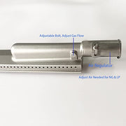 GRILLJOB 4PC Heavy Duty Cast Stainless Steel 304 BBQ Grill Burners Bull Grill Replacement Parts for Cal Flame Aussie Blaze Jenn AIR Thermos Turbo Beefeater and More - Grill Parts America