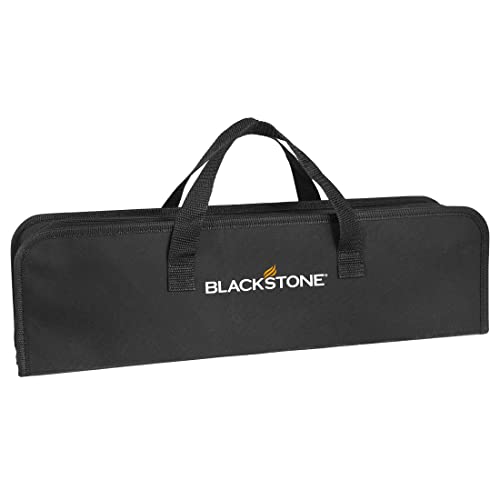 Blackstone 5481 Tabletop 5 Piece Griddle Tool Kit- Outdoor Indoor Grill BBQ Utensils, 2 Stainless Steel Spatulas, 1 Classic Tong, 16Oz Squeeze Bottle, 1 Portable Carry Bag, Black, Silver, White - Grill Parts America