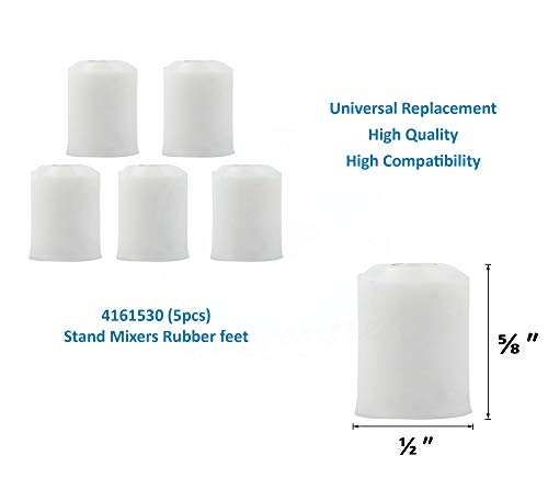 UPGRADED Lifetime Appliance 5 x Rubber Feet Compatible with KitchenAid Mixer - 4161530, 9709707 - Kitchen Parts America