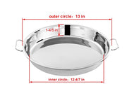 lxkj Stainless Steel Drip Pan, Perfect for Big Green Egg, Kamado Joe Classic Joe, Acorn & Weber Grills & Smokers, Baking Tray, Salad Plates, 13" Diameter Round, Reusable and Easy to Clean - Grill Parts America