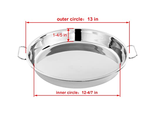 lxkj Stainless Steel Drip Pan, Perfect for Big Green Egg, Kamado Joe Classic Joe, Acorn & Weber Grills & Smokers, Baking Tray, Salad Plates, 13" Diameter Round, Reusable and Easy to Clean - Grill Parts America