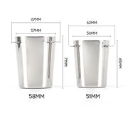 REBABA Coffee Portafilter, Powder Receiving Cup, 51mm/58mm Distributor, Stainless Steel Dosing Cup Feeder Part for Espresso Machine(51mm,Silver) - Kitchen Parts America