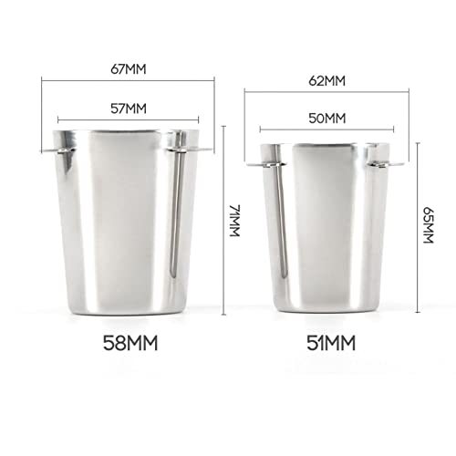 REBABA Coffee Portafilter, Powder Receiving Cup, 51mm/58mm Distributor, Stainless Steel Dosing Cup Feeder Part for Espresso Machine(51mm,Silver) - Kitchen Parts America