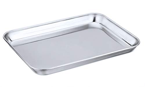 Toaster Oven Tray,P&P Chef Stainless Steel Toaster Oven Pan, Rectangle 10.5''x8